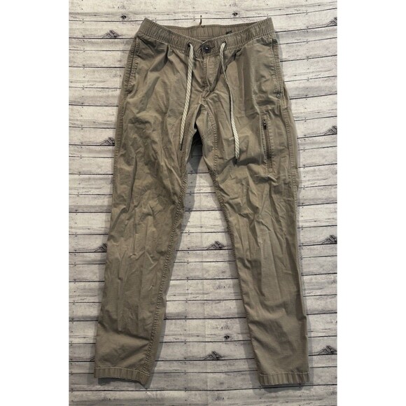 Vuori Mens Ripstop Trail Pant Sz M Khaki Active Zip Pocket Outdoor Casual W FLAW - Picture 3 of 16